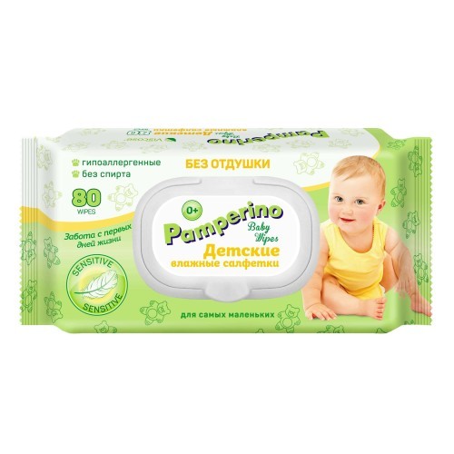 Pamperino №80 детские влажные салфетки с пластиковым  клапаном