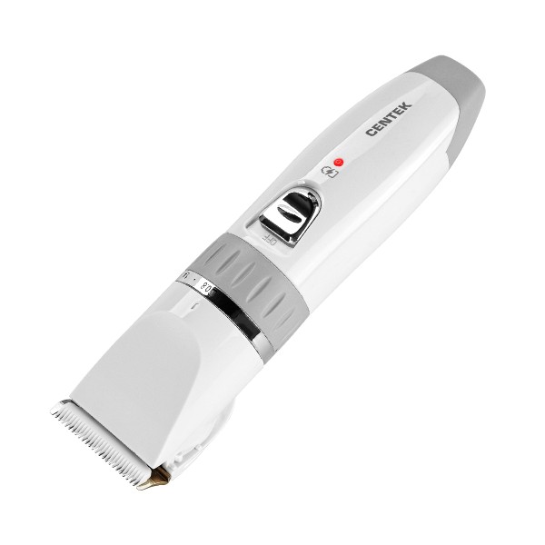 Centek Машинка для стрижки (белый/серый) 5 Вт,  LiIon 1200, USB зарядка, 4 насадки, расческа CT-2106