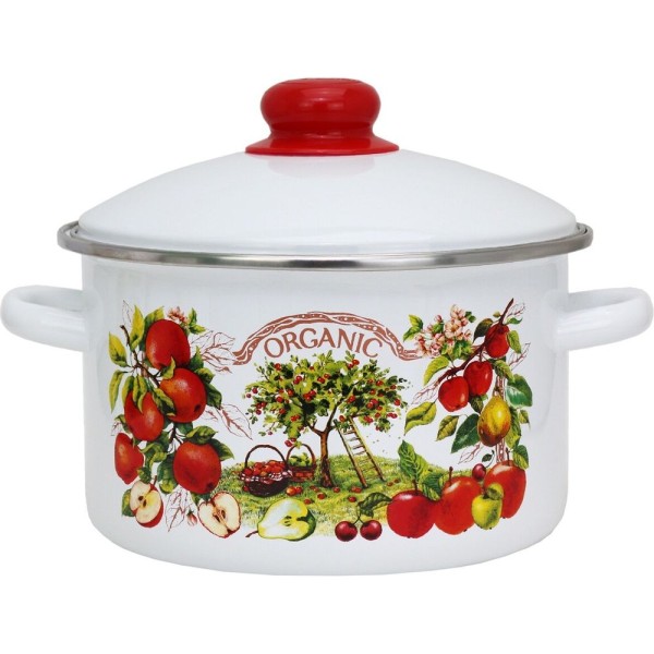 Магнитогорская эмаль Кастрюля эмал цил Organic 4,0л мет/об 01-Б1614/4М-Organic