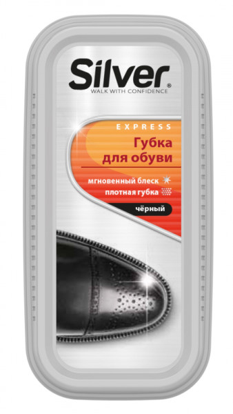 СИЛЬВЕР Губка придающая блеск. ШИРОКАЯ ЧЕРНАЯ  PS2102-01 *6/48