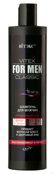 VITEX FOR MEN CLASSIC NEW Гель для душа д/мужчин ЕЖЕДНЕВНЫЙ УХОД,ЧЕРНЫЙ ДИЗАЙН 400мл, код 21 44