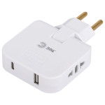 SPF-2-FL-USBC  Разветвитель электрический ЭРА SPF-2-FL-USBC поворотный на 2 розетки + 2USB A+C 10А белый