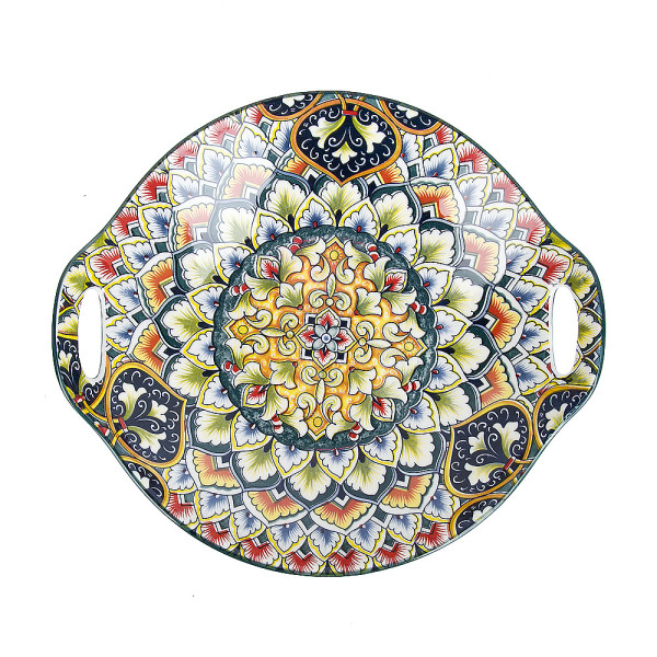 Блюдо с ручками "Arabesque" (зеленый) 22,5*20,5*4,5см. 0860013