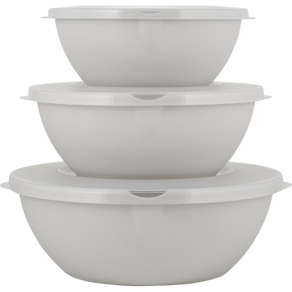 Набор мисок HELSINKI с крышками 3 шт (5л, 3л, 2 л) пепельный жемчуг PT127910024