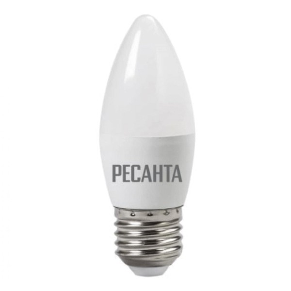 Ресанта Лампа светодиодная LL-R-C37-6W-230-4K-E27 (свеча, 6Вт, нейтр., Е27) 76/1/10