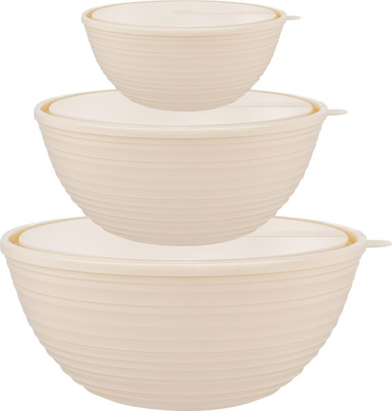 Набор салатников Sugar&Spice Cardamom (1,2+2,3+4,1 л) с крышками шампань SE400912001