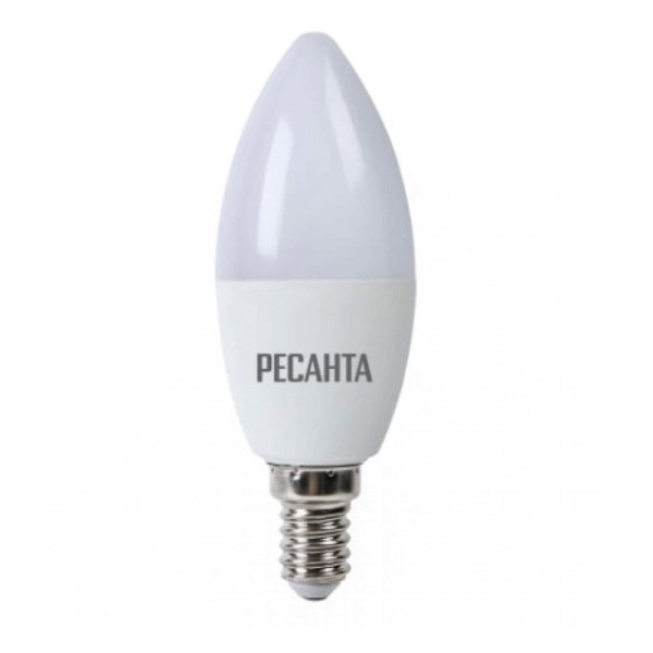 Ресанта Лампа светодиодная LL-R-C37-7W-230-3K-E14 (свеча, 7Вт, тепл., Е14) 76/1/5