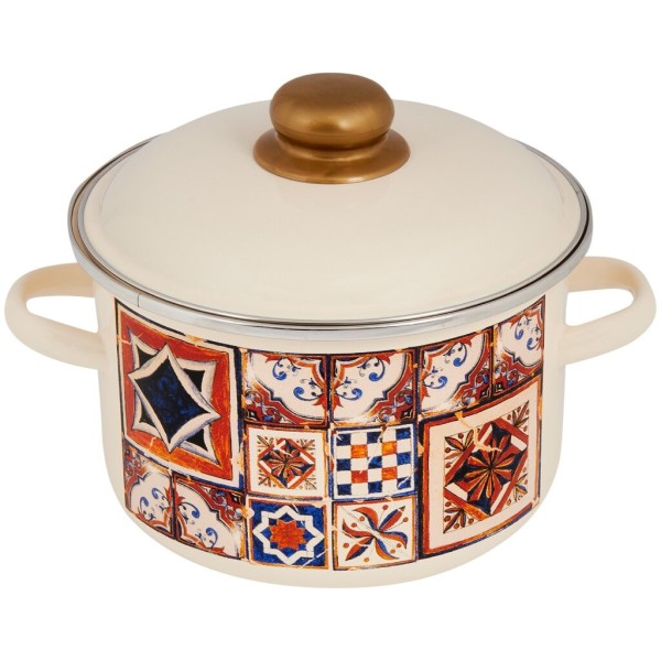 Appetite Кастрюля эмал цил VOSTOK 4,0л 1RD201M-VOSTOK