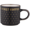 КРУЖКА "BUT FIRST COFEE" 390 МЛ ЧЕРНАЯ 260-971