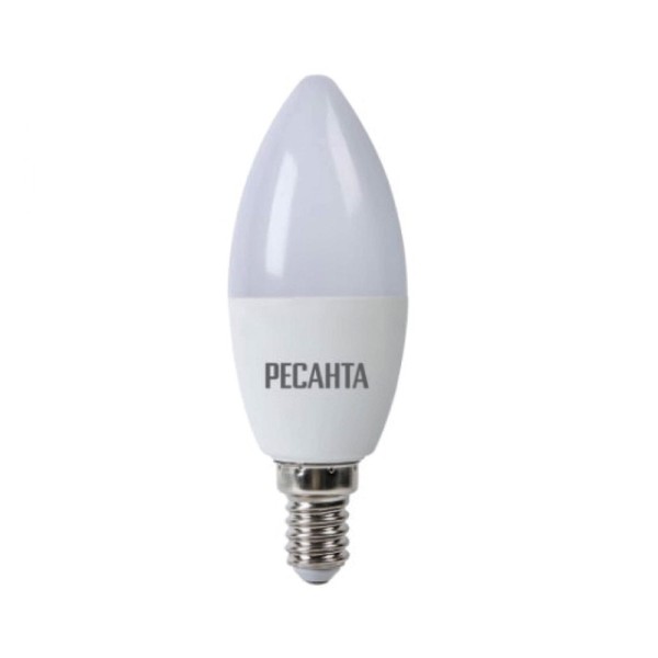 Ресанта Лампа светодиодная LL-R-C37-7W-230-4K-E14 (свеча, 7Вт, нейтр., Е14) 76/1/7
