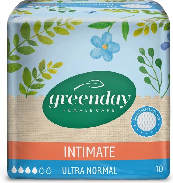 DELICATE GREEN DAY Прокладки женские 10 шт Ultra Normal Dry *18