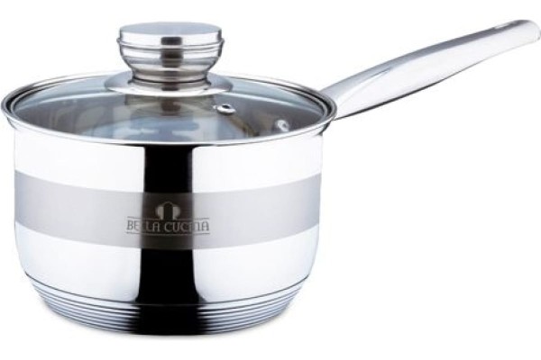 Bella Cucina BC-2116 Ковш со стеклянной крышкой, 12см, 0,8л 2116-BC