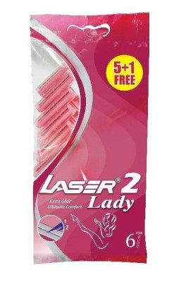 Laser Разовые бритвы с двумя лезвиями серии Лазер-2 Леди 6шт/уп.