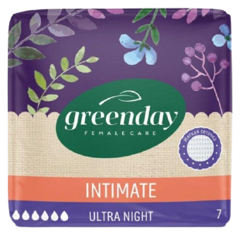 DELICATE GREEN DAY Прокладки женские 7 шт Ultra NIGHT Dry *20