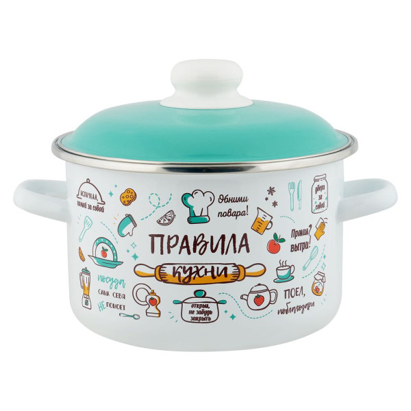Кастрюля эмал цил Правила кухни 4,0л ТМ Appetite 6RD201M
