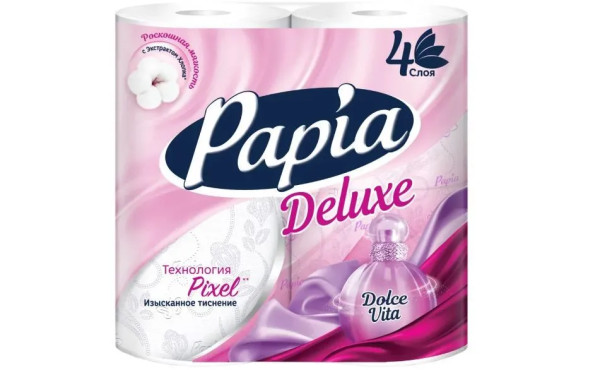 PAPIA Deluxe ХАЯТ Туалетная бумага DOLCE VITA 4сл. 4 шт *14 // 280 (308)