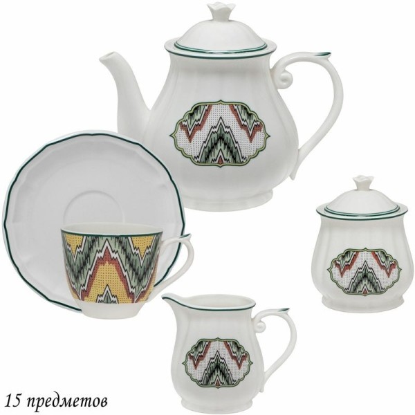 205-176 Чайный сервиз 15пр. 250 мл БУХАРА в под.уп.(х3)Фарфор