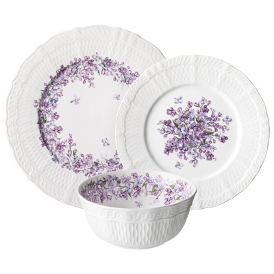 НАБОР ПОСУДЫ ОБЕДЕННЫЙ LEFARD "LILAC" НА 4 ПЕР. 12 ПР. (КОР=1НАБ.)