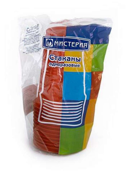 Мистерия Стакан хол/гор, 0.20л, красн., ПП 6 шт/уп "МИСТЕРИЯ" 181341