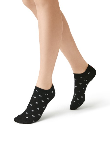 НОСКИ MINI TREND 4206 сердечко Черный /39-41/ *1*10