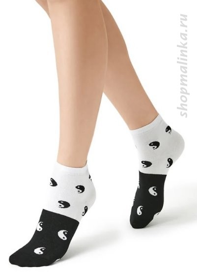 НОСКИ MINI TREND 4207 с рисунком Инь/Янь Bianco/Nero /39-41/ *1*10