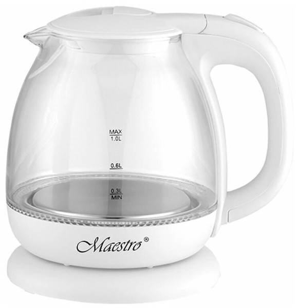 MR-055 Эл.чайники стекло 1л(диск.)Maestro