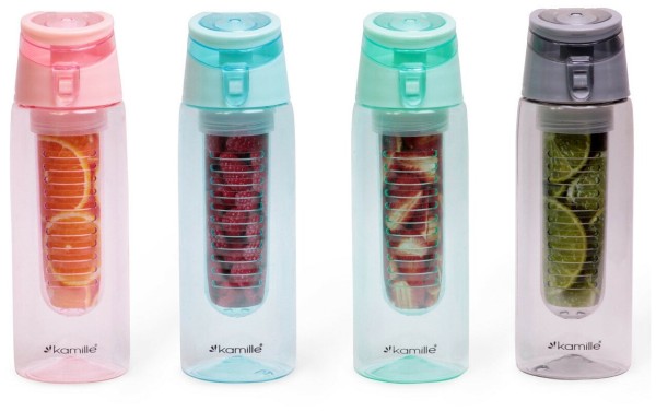 Спортивная бутылка для воды 660ml из пластика (тритан) (зелеёный, черный, розовый, голубой) KM 2303