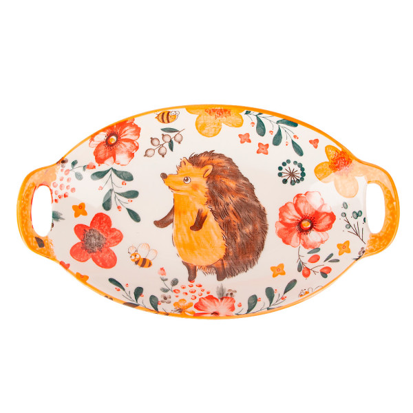 Блюдо с ручками "Kawaii Forest. Hedgehog"27*16*4см. v=450мл. (фарфор) 0860418