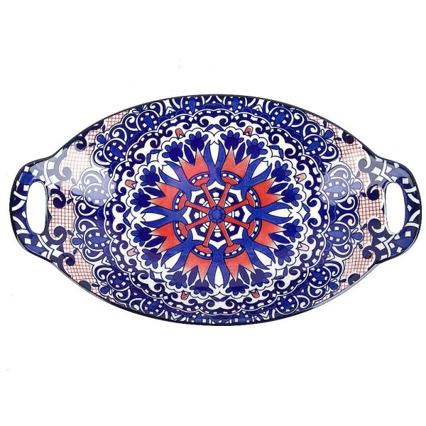 Nouvelle Блюдо овальное с ручками "Arabesque" (синий) 27,5*15,5*4,5см. 0860032