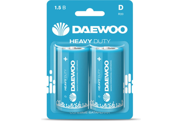 5029484 Батарейка Daewoo R20 D BL2шт Heavy Duty 1.5V