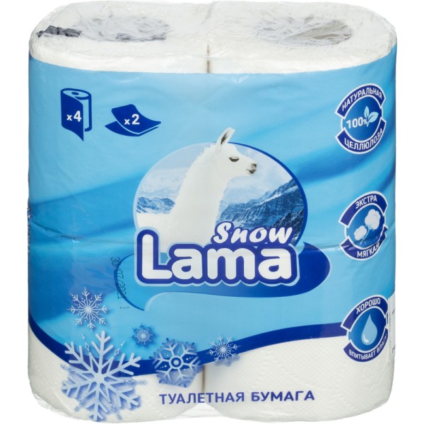 Snow Lama Туалетная бумага Classic 2сл. 4 рул. белая БХ90493А