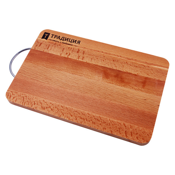 Традиция, Доска разделочная бук 33x22x1,6см мет/руч, 01-4т