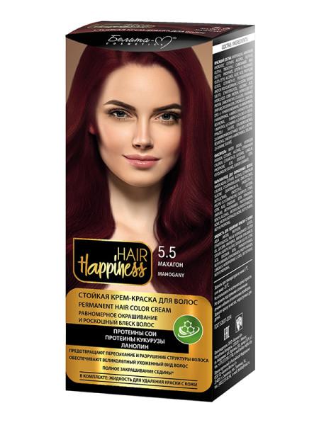 Белита Hair Happiness Стойкая Крем-краска Аммиачная тон 5.5 Махагон БХ08282БК