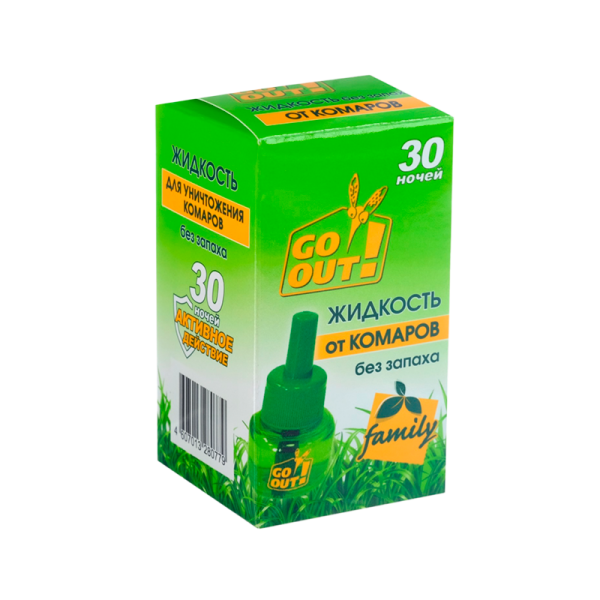 Жидкость от комаров Go Out 30 ночей без запаха 4607013280779