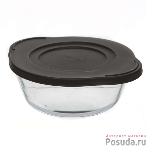 Посуда для свч круглая 840 мл c черной пластик. кр. 59133BLACK