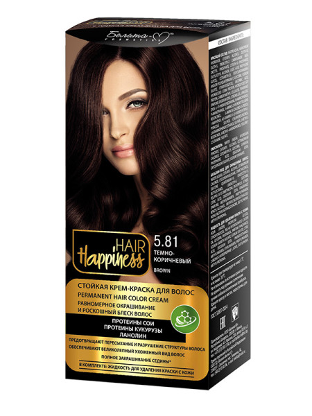 Белита Hair Happiness Стойкая Крем-краска Аммиачная тон 5.81 Тёмно-Коричневый БХ08299БК