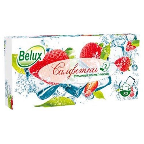 Belux Косметич. салфетки в короб. 2-х сл. 80л. белые 1/20