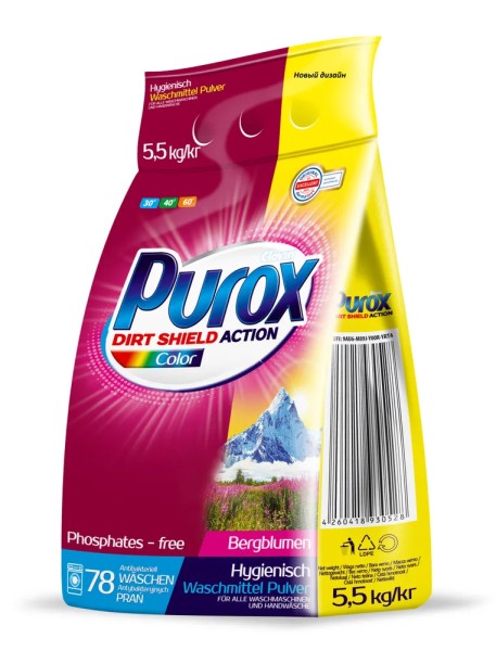 Универсальный стиральный порошок Purox Color 5,5 кг (пакет)