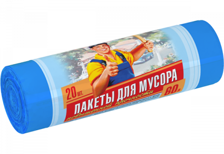 Авикомп Пакеты для/мусора "ТУТ ГРЯЗИ НЕТ" (88041) 30л 20шт (голубые)  *45