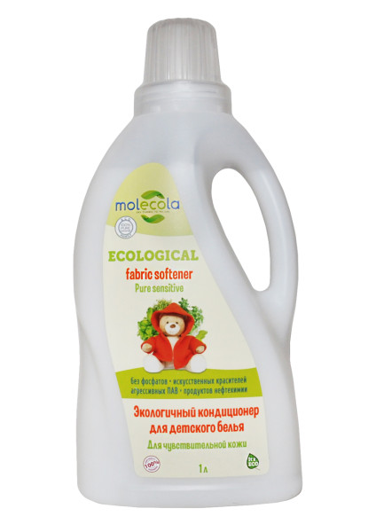 Molecola Кондиционер для детского белья Pure Sensitive для чувствительной кожи 1000 мл, 9110 БХ9110П