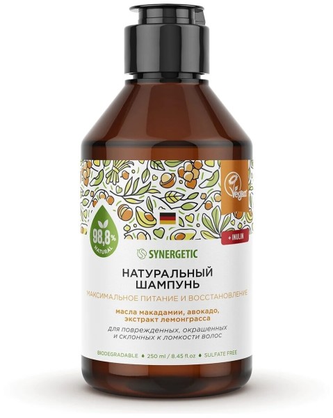 SYNERGETIC Натур.бессульф ШАМПУНЬ Макс. питание и восстан. 250мл *12*
