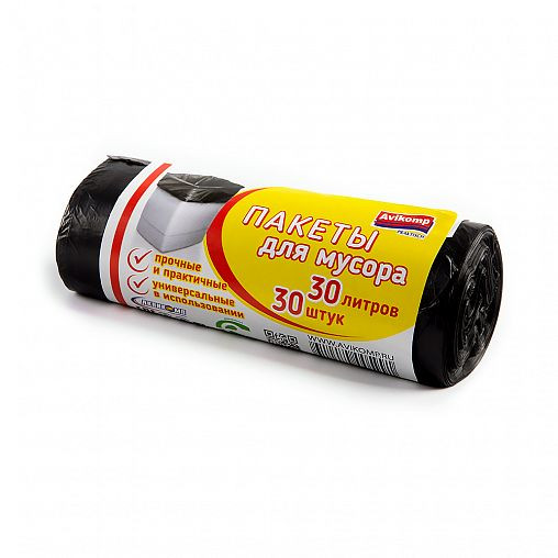 Avikomp Мешки д/мусора 30л (30шт) рулон черн.7мкм. БХ05991ЭБХ