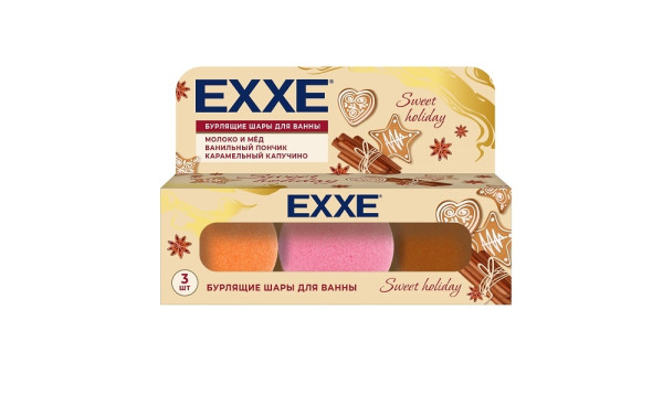EXXE Набор бурлящие шары для ванны Sweet holiday 3*60 г БХС0007512А
