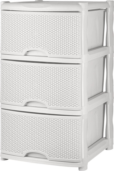 Keeplex Комод Rattan трехсекционный 48х41х72,3см белое облако KL377212048