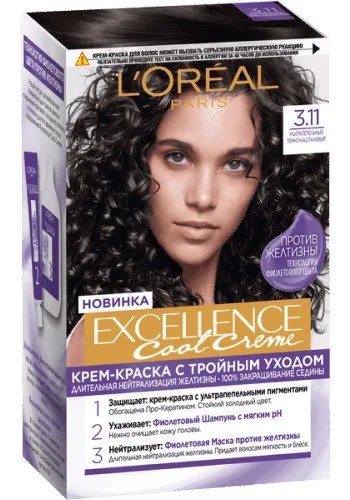 L'Oreal EXCELLENCE Краска-уход - 3.11 Тёмн. каштан