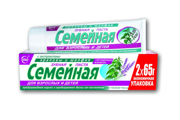 Свобода Семейная Зубная паста с экстр.крапивы и шалфея в лам .т. в/ф БХ1115344СВ