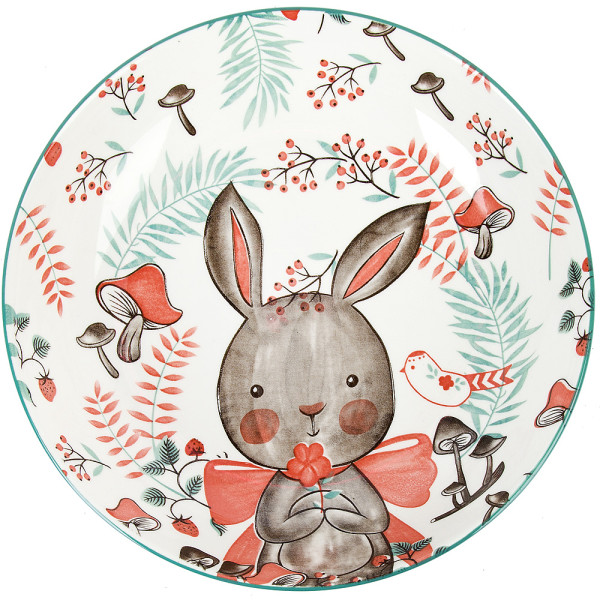 Nouvelle Тарелка "Kawaii Forest. Rabbit" d=21см. v=700мл. (фарфор) 0860407