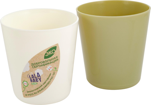 Plastic Centre Набор детских стаканов Lalababy for Green Republic (2 х 270 мл) лён и полынь LA104412998