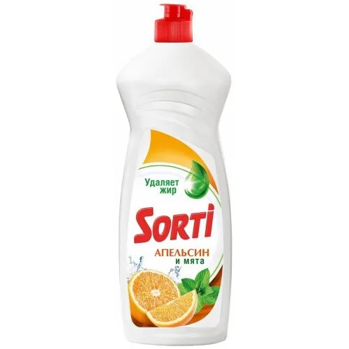 КАПЛЯ SORTI 900мл. Ср-во д/посуды Апельсин Мята *12*