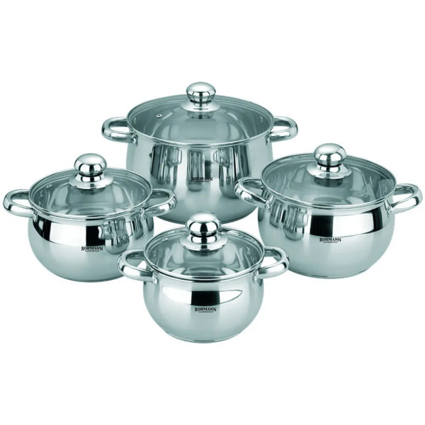 Bohmann Набор посуды BH - 0504 / 8пр./ст.к./ 2,1л,2,9л,3,9л,6,5л 0504BH/2